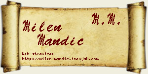 Milen Mandić vizit kartica
